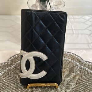 Chanel Cambon Line Lambskin Long Bifold wallet